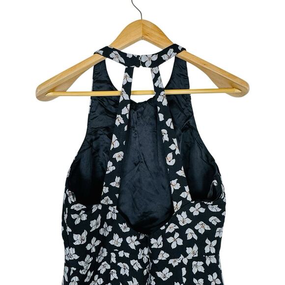 ML Monique Lhuillier Sleeveless Floral High Neck Gown Black Women's Size 10 - Picture 4 of 16